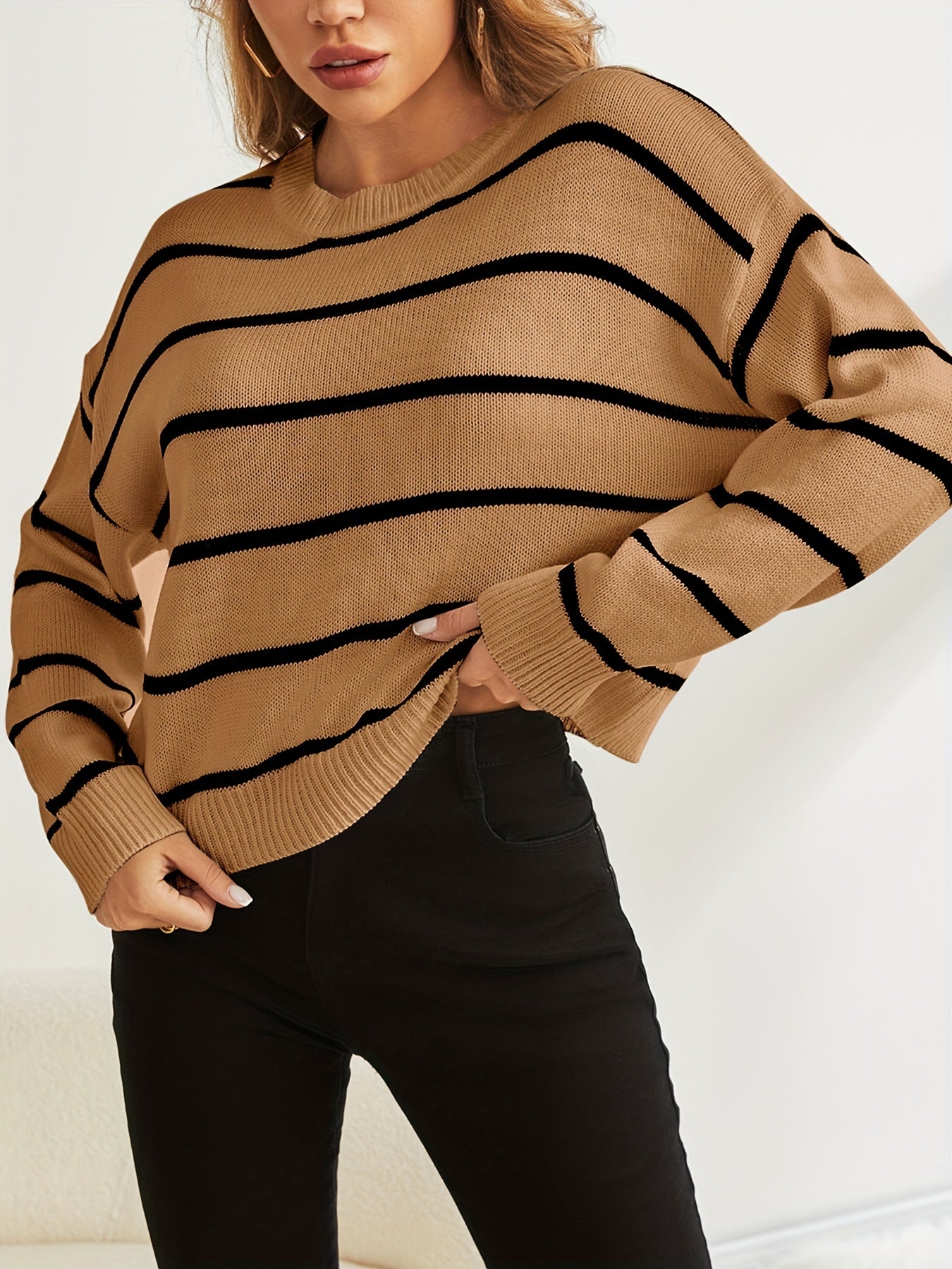 Pull en maille rayé
