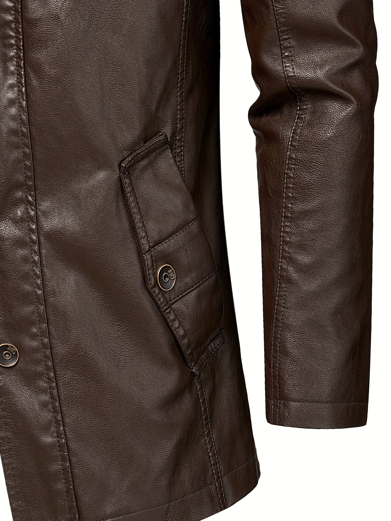 Veste longue en cuir pour homme