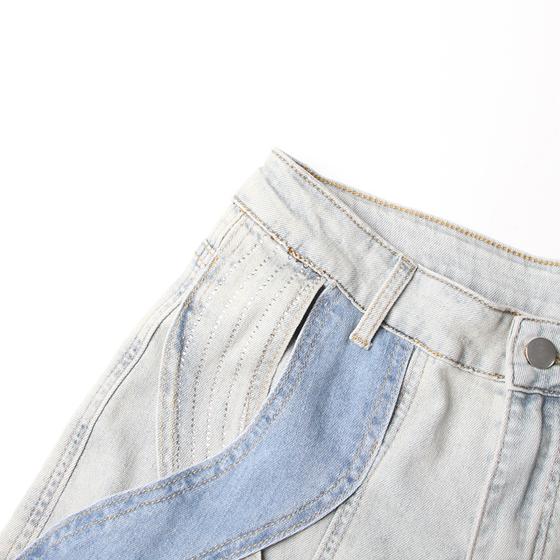 Jean torsadé taille haute pour femme