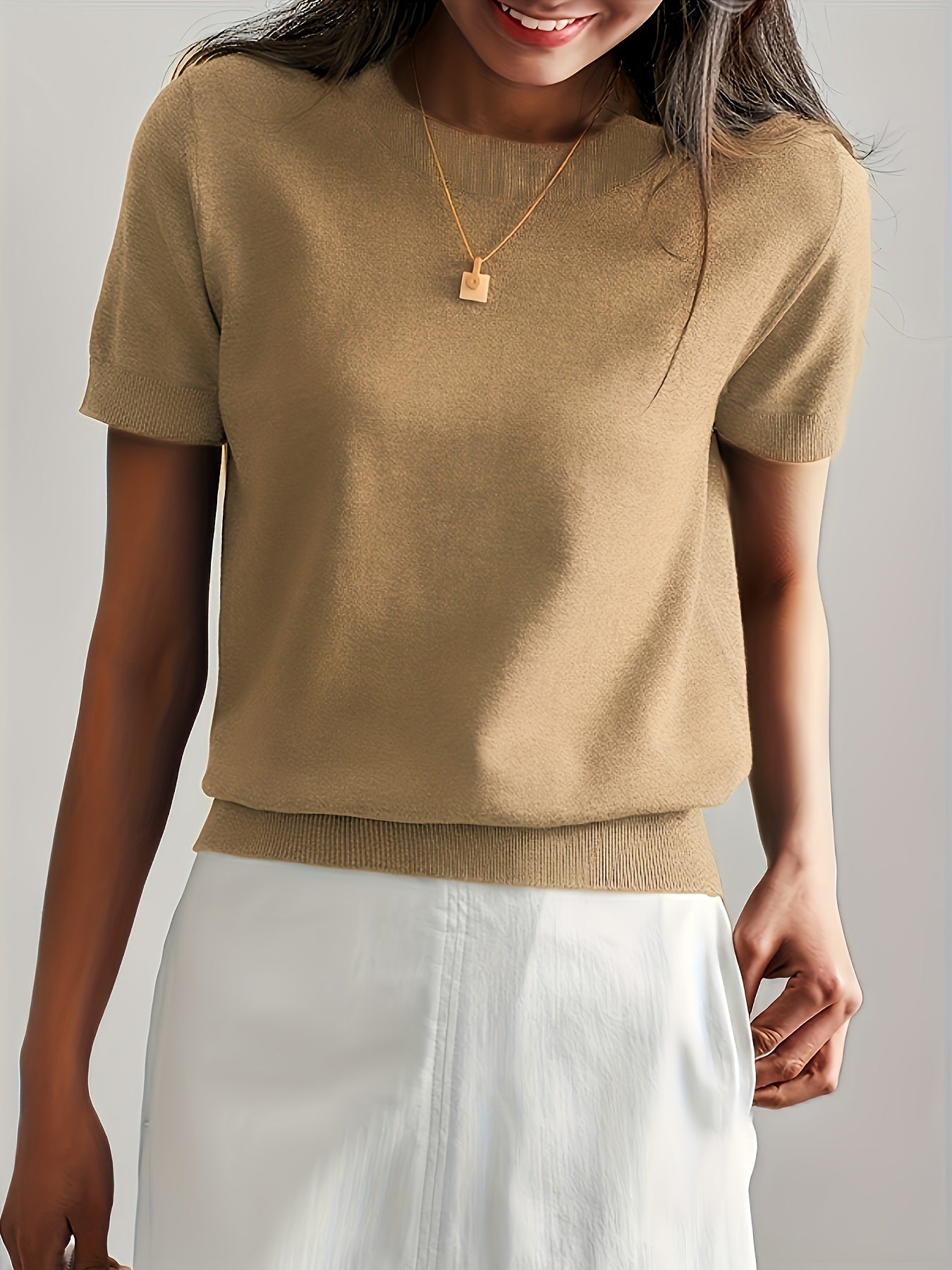 Pull décontracté à manches courtes pour le printemps et l'été