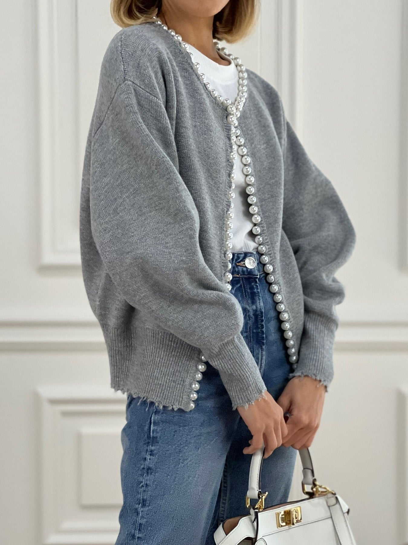 Cardigan avec perles