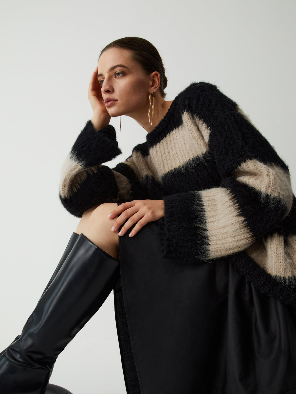 Pull rayé pour femme