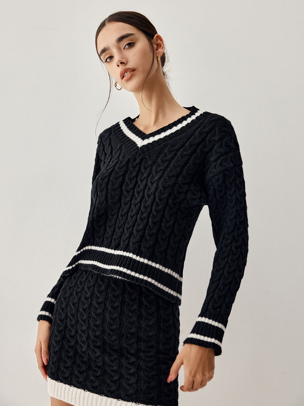 Ensemble pull et jupe tricotés vintage