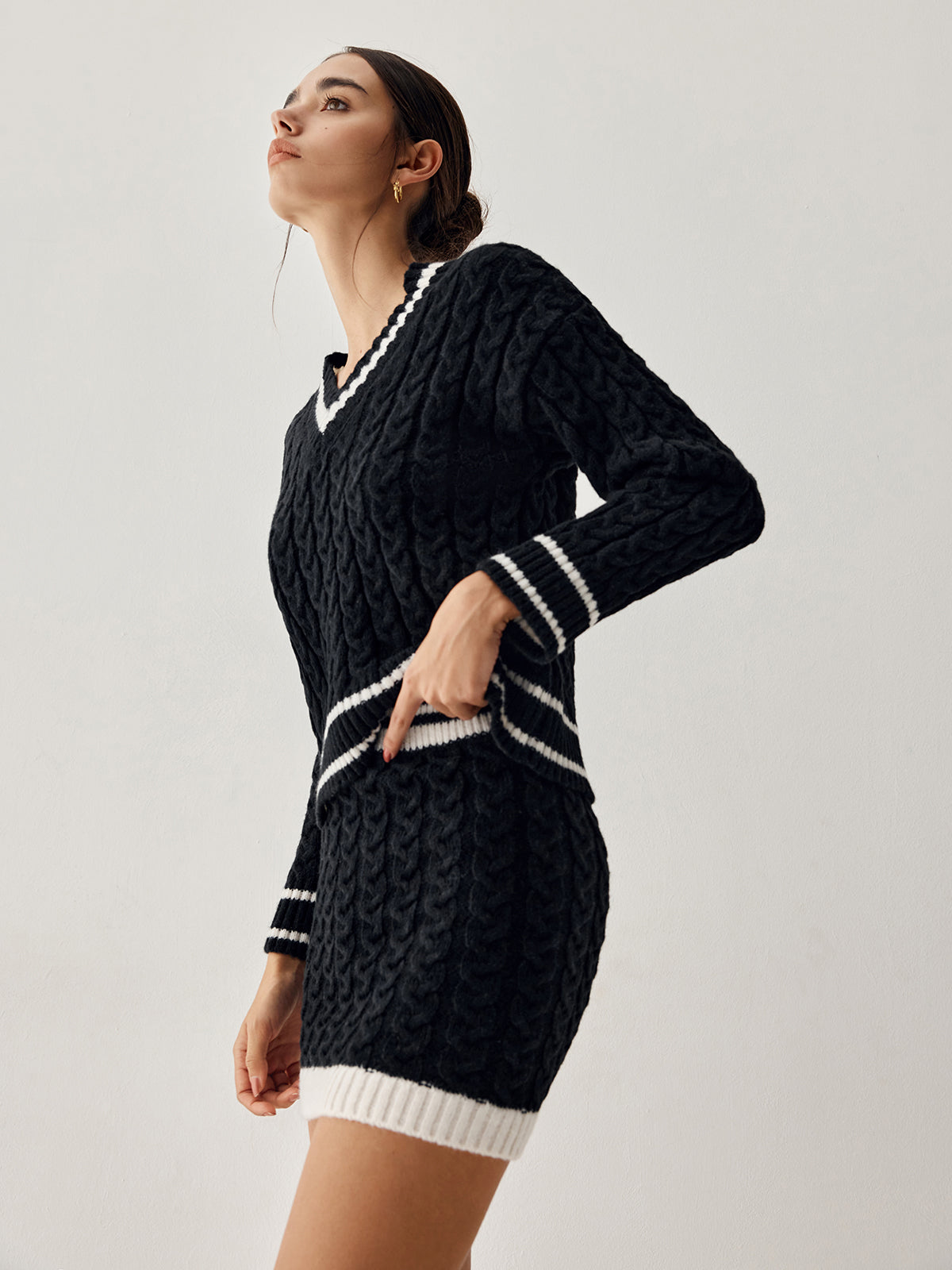 Ensemble pull et jupe tricotés vintage