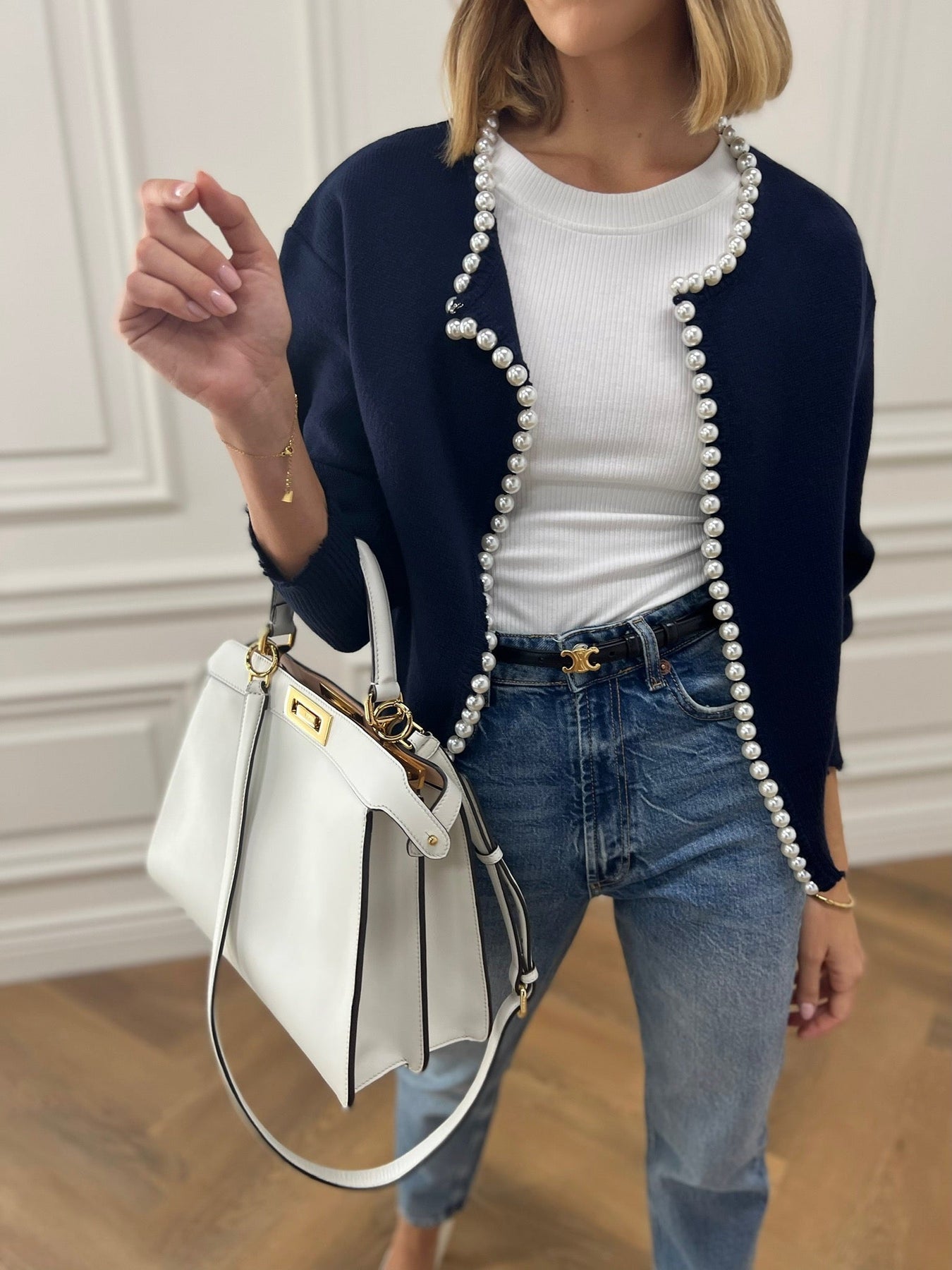Cardigan avec perles