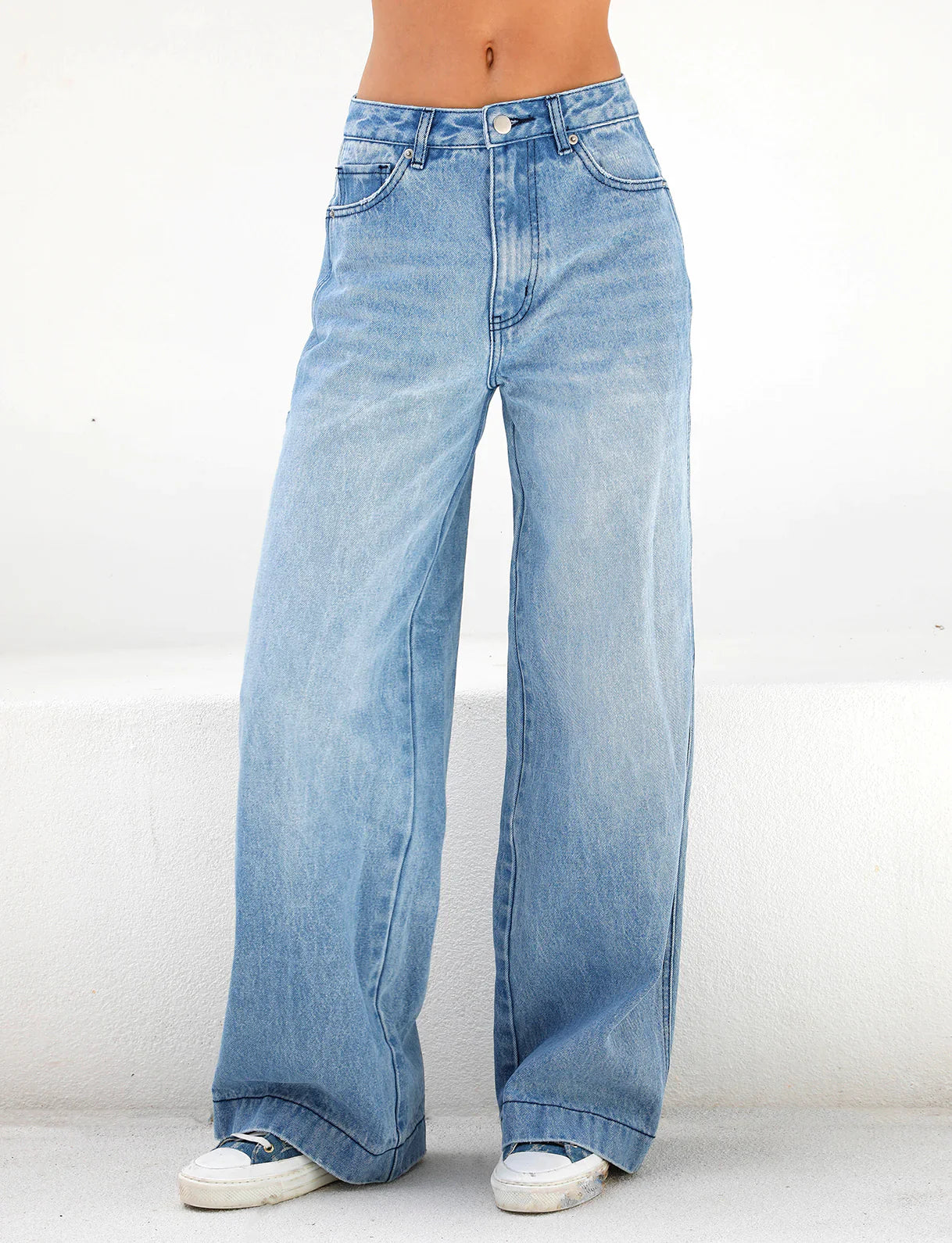 Jean ample à taille haute