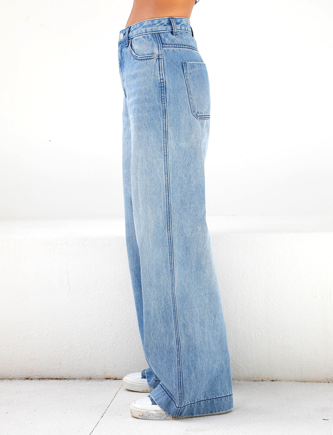 Jean ample à taille haute