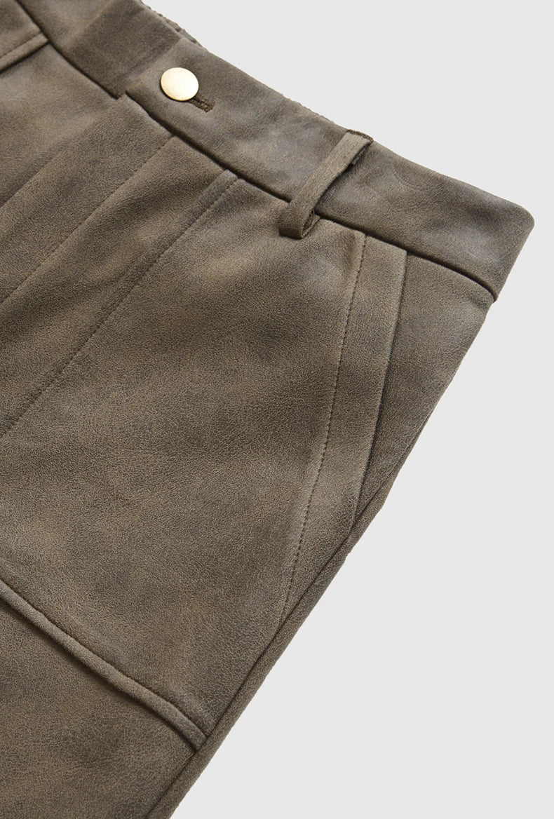 Pantalon cargo en daim vieilli vintage