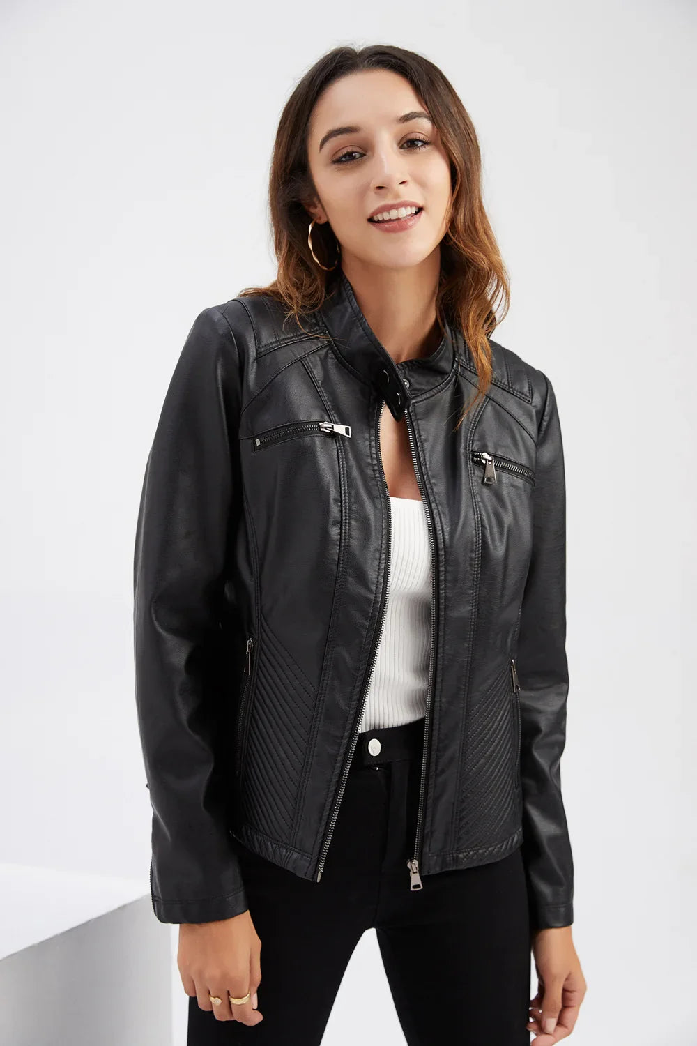 Veste en cuir élégante pour femme