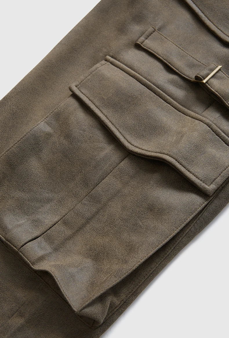 Pantalon cargo en daim vieilli vintage