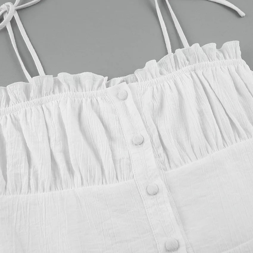 Robe d'été blanche à lacets