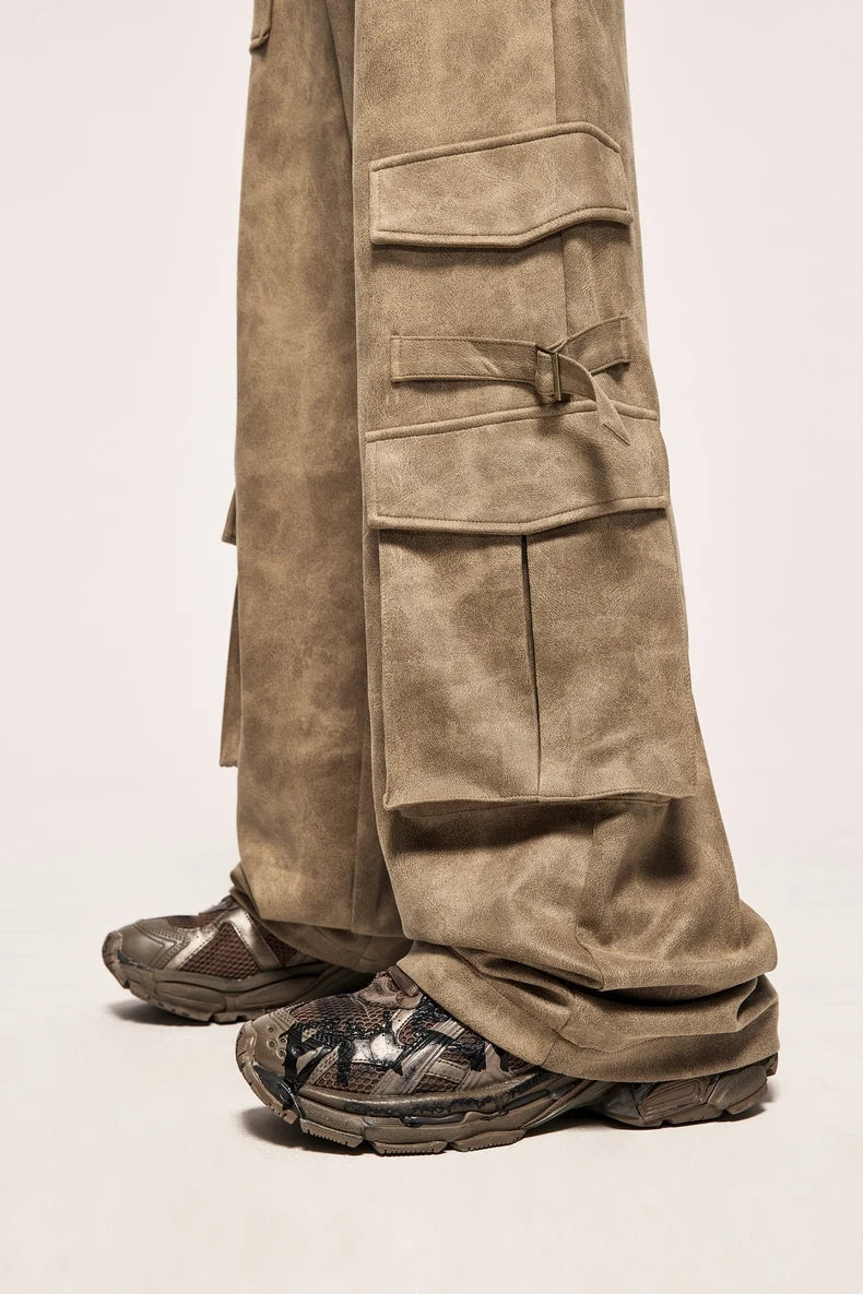 Pantalon cargo en daim vieilli vintage