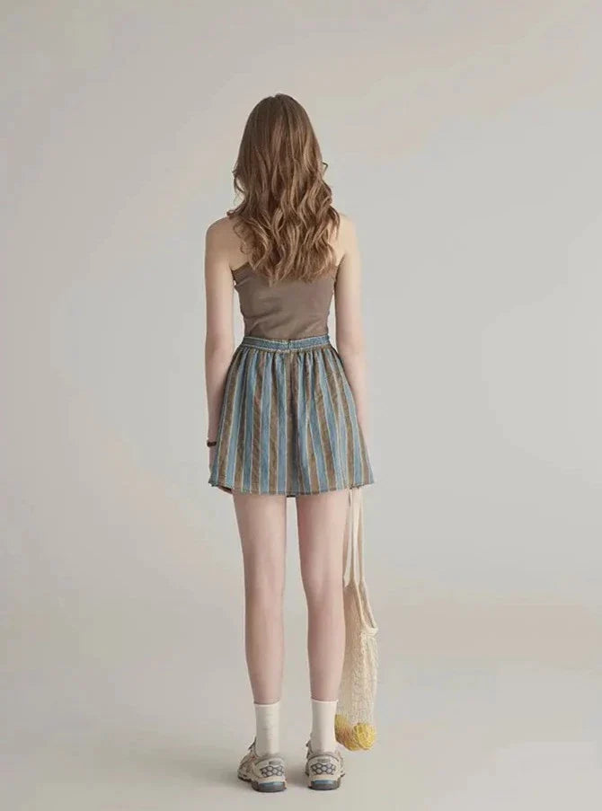 Tailleur chemise et jupe à rayures
