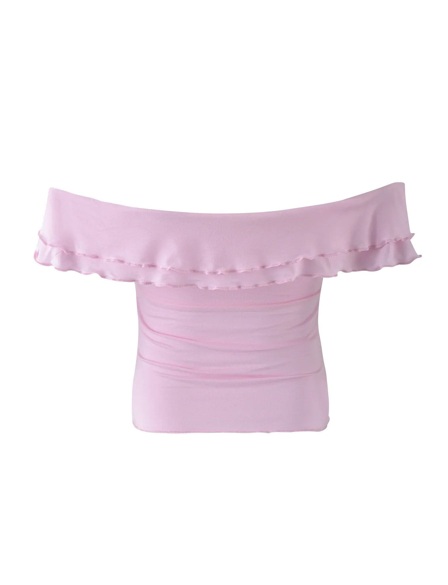 Top rose torsadé texturé avec pantalon