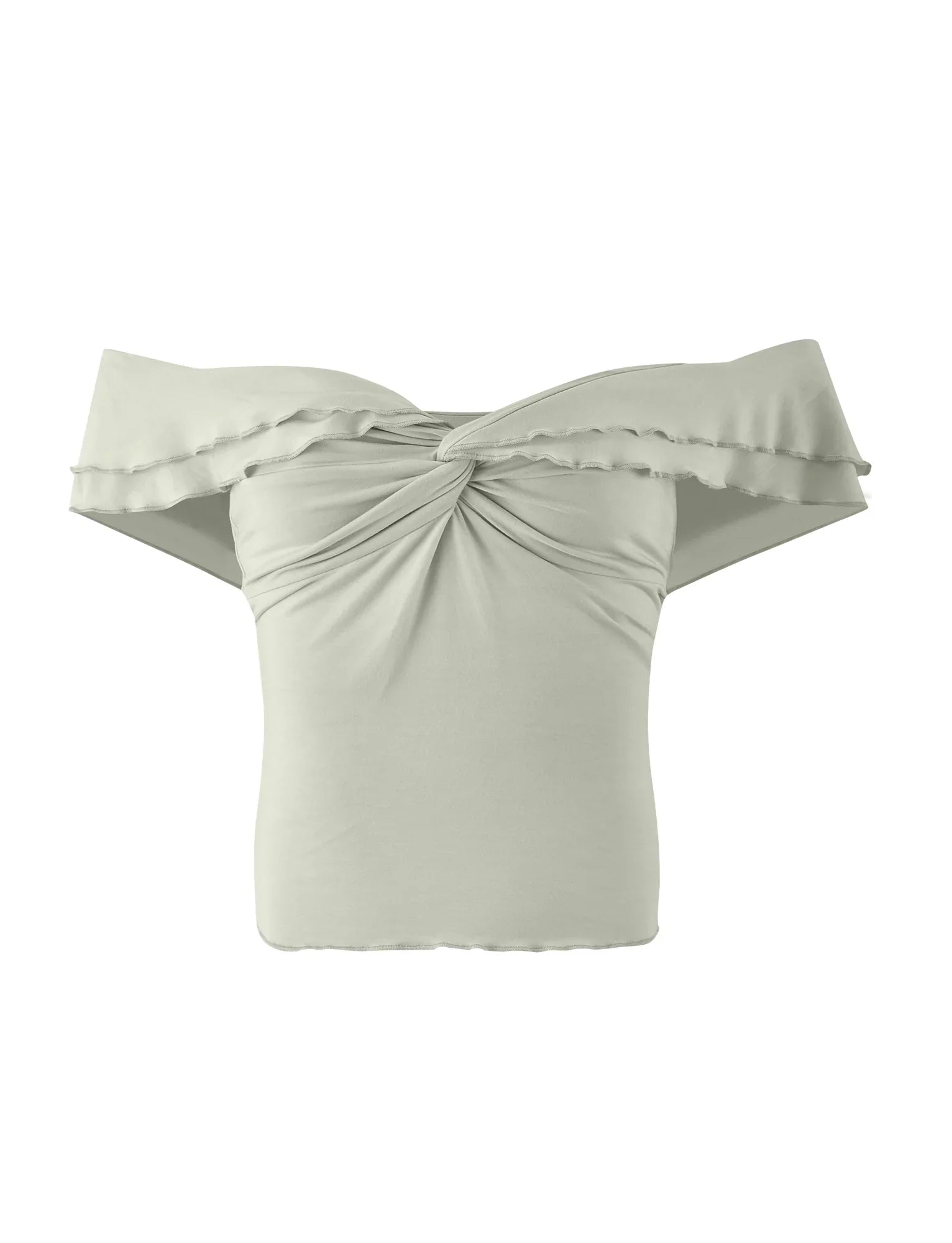 Top vert torsadé texturé avec short