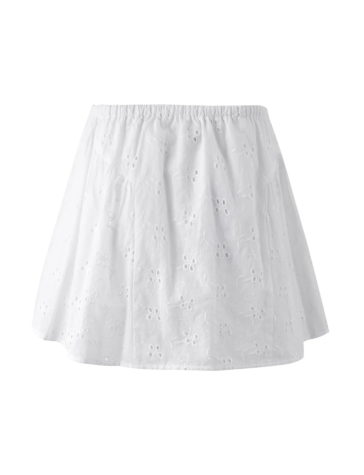 Top vintage blanc à manches courtes et mini jupe