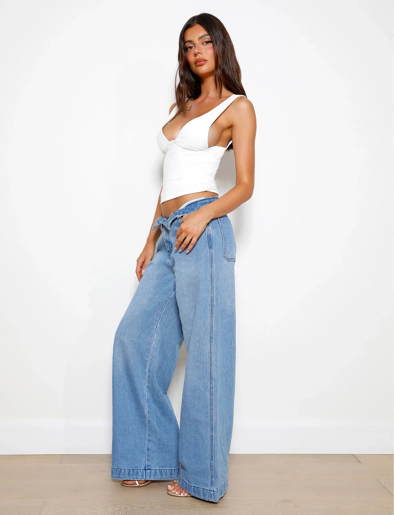 Jean ample à taille haute
