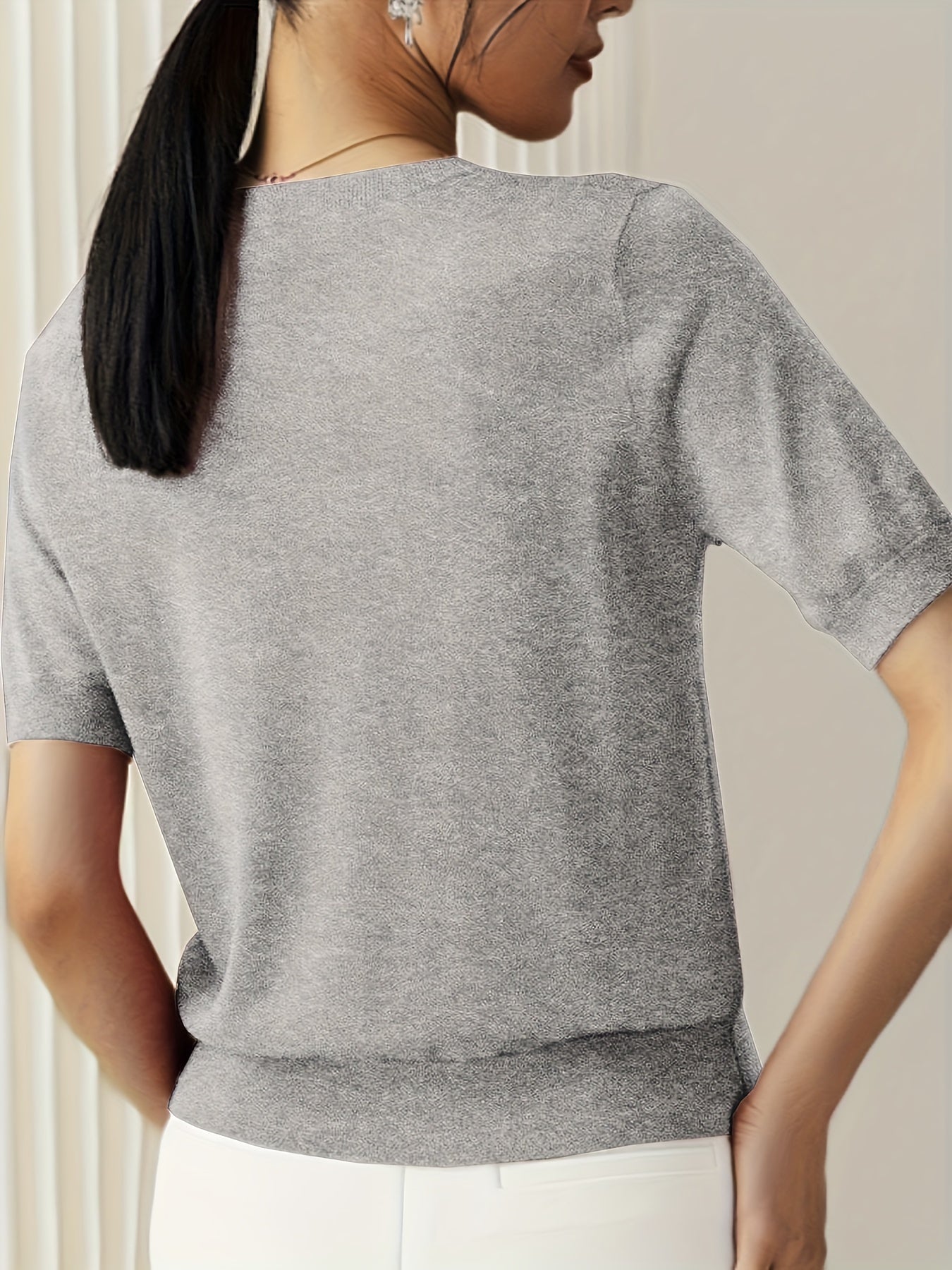 Pull décontracté à manches courtes pour le printemps et l'été
