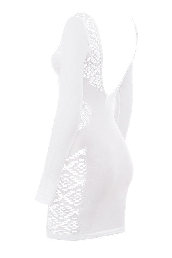 Mini-robe en maille stretch blanche