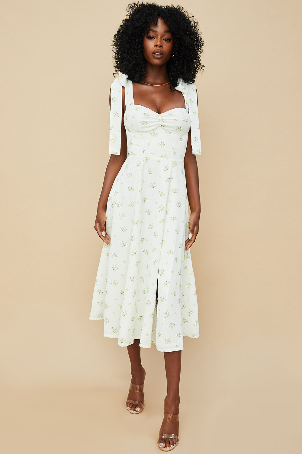 Robe d'été midi fleurie