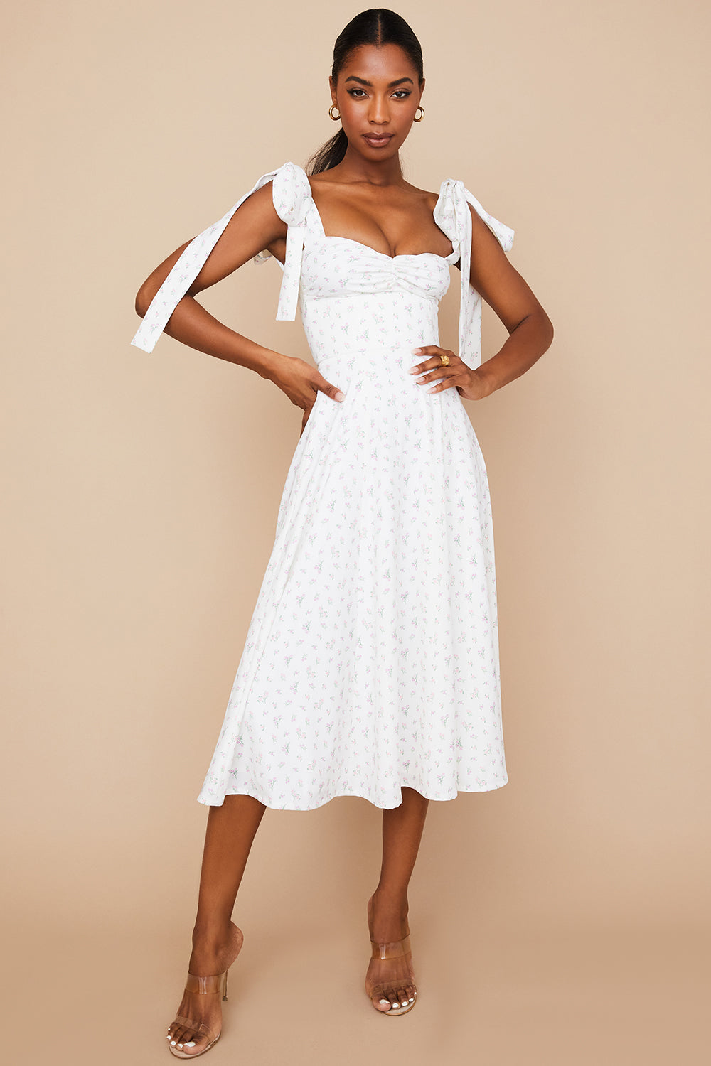 Robe d'été midi fleurie