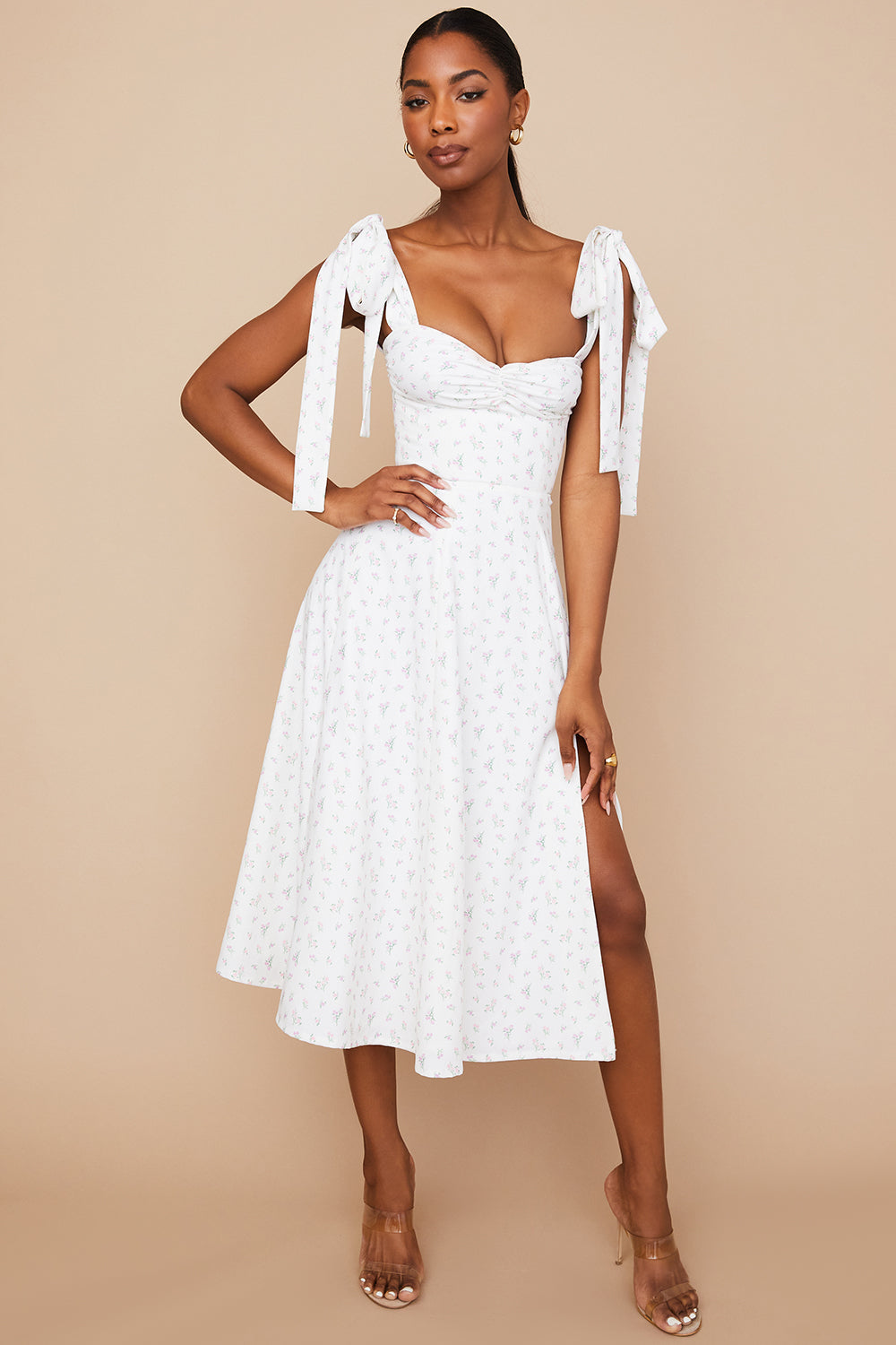Robe d'été midi fleurie