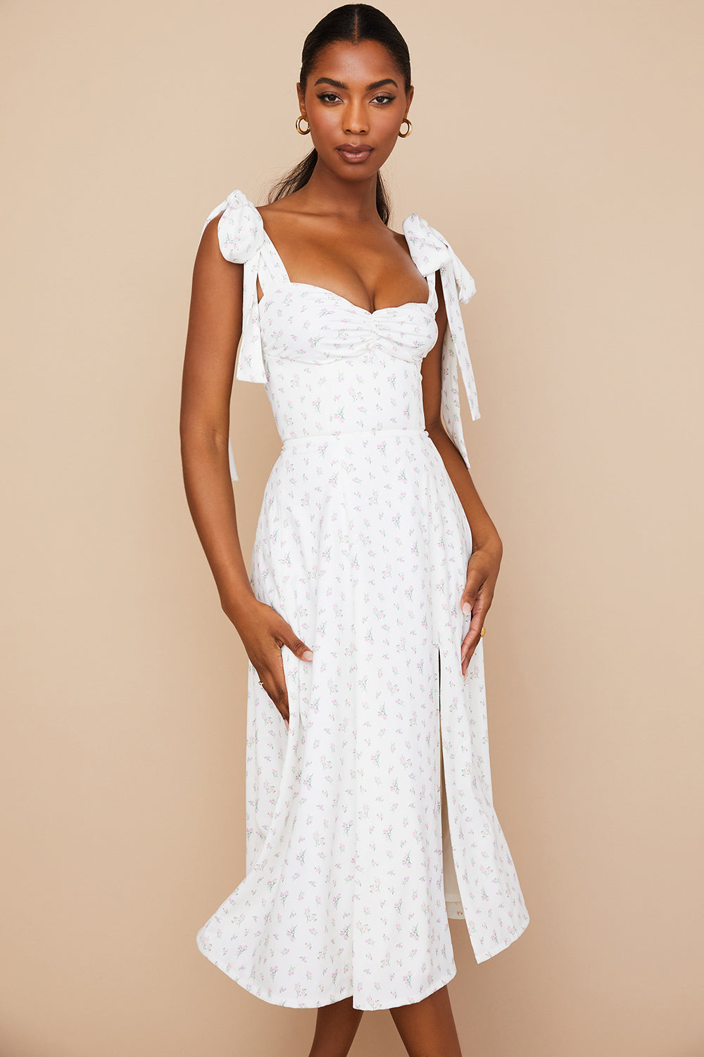 Robe d'été midi fleurie