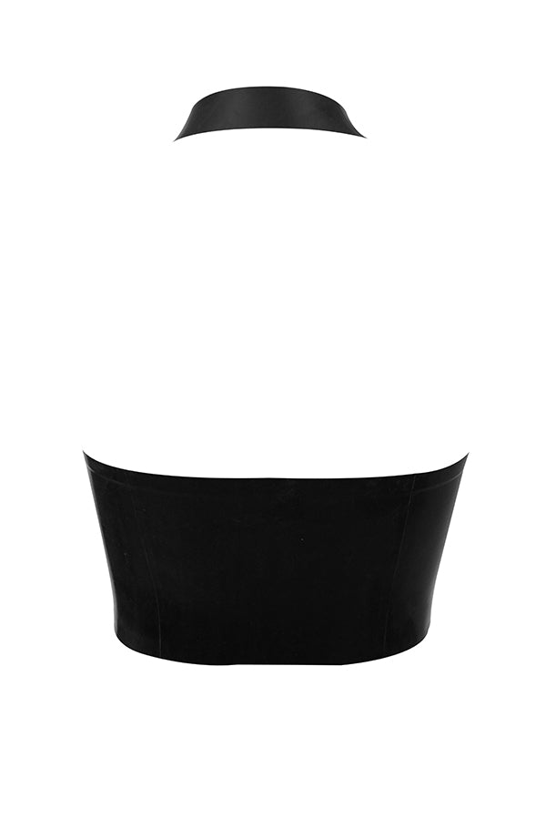 Haut dos nu en latex noir