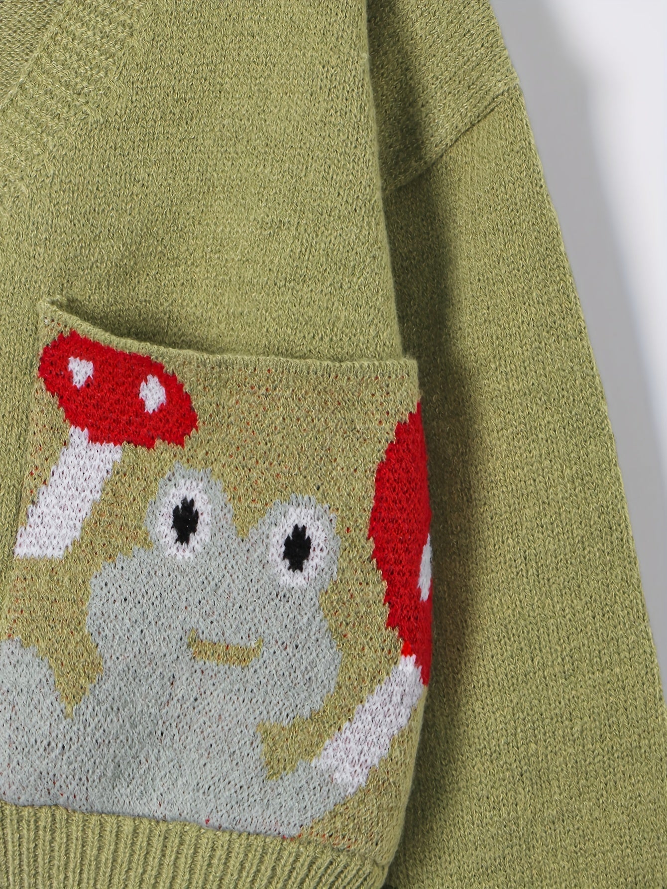 Cardigan à motif champignon et grenouille
