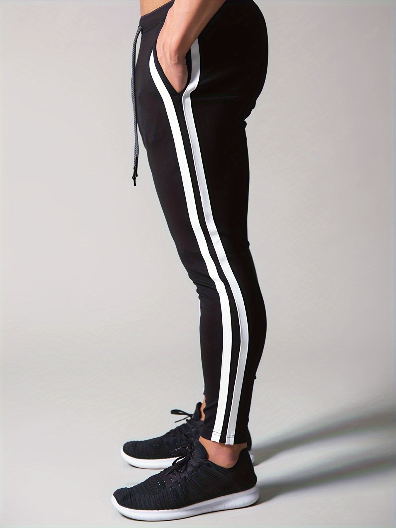 Pantalon de survàtement sportif à motif rayé
