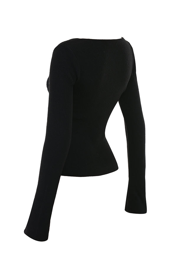 Top avec bordure en dentelle noire
