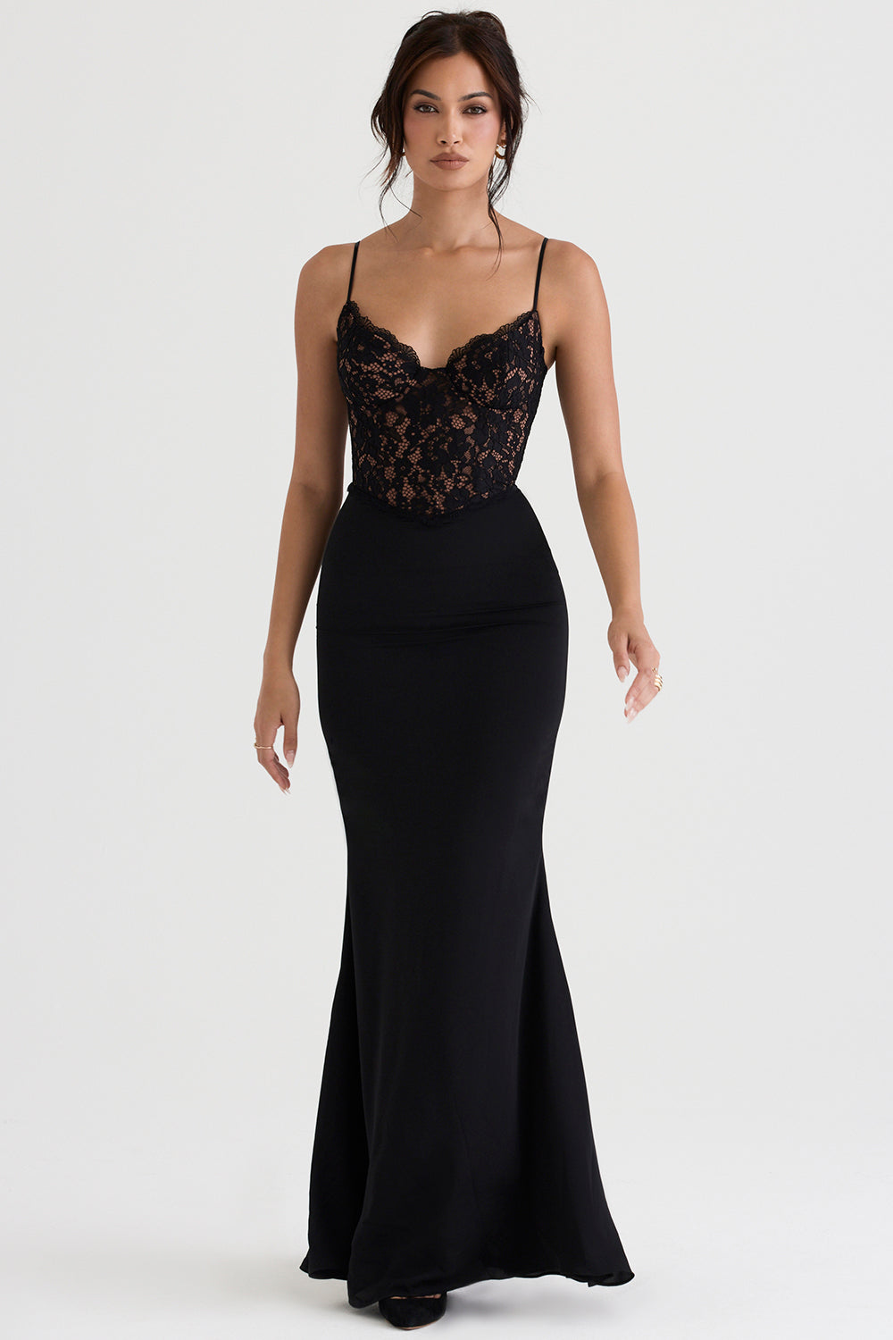 Robe longue corset noire