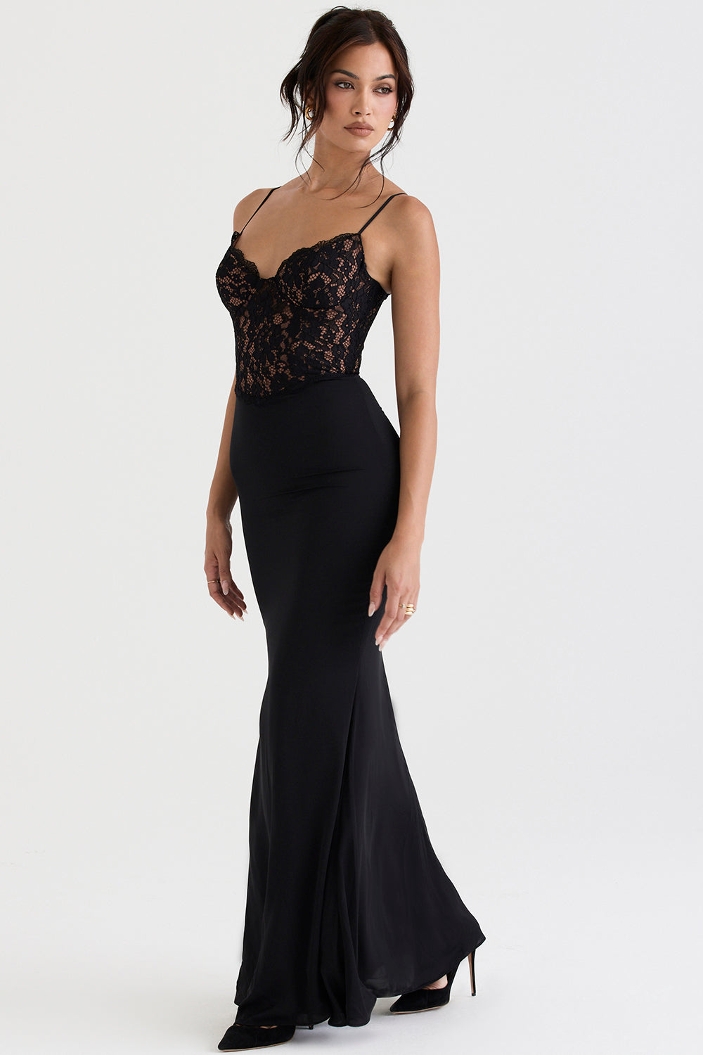 Robe longue corset noire