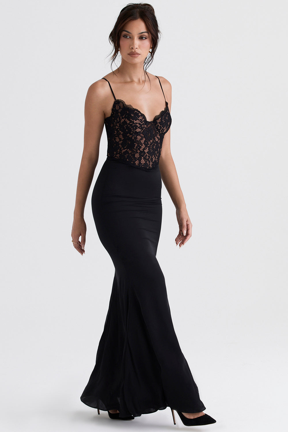 Robe longue corset noire