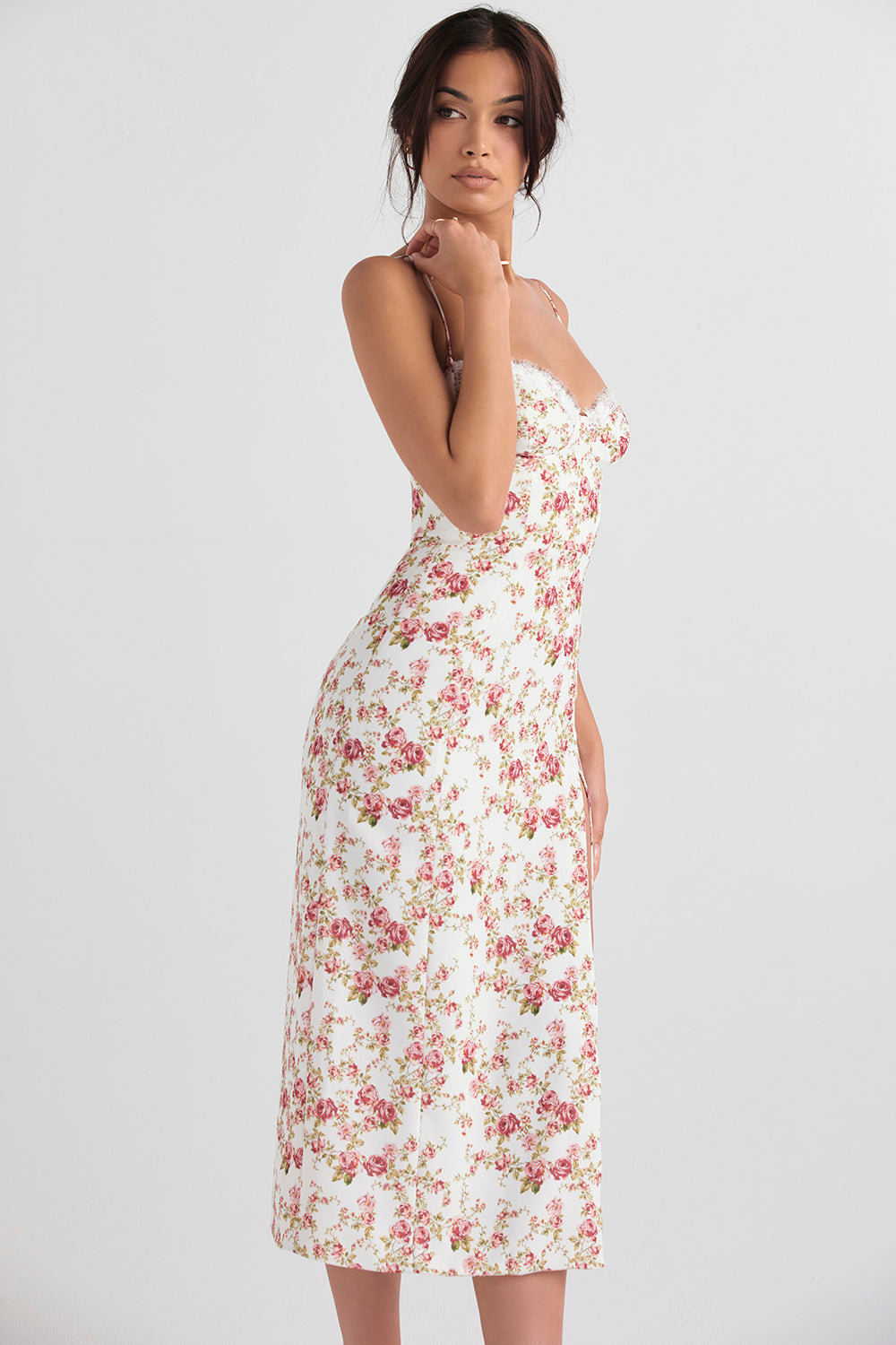 Corset imprimé midi zonnejurk