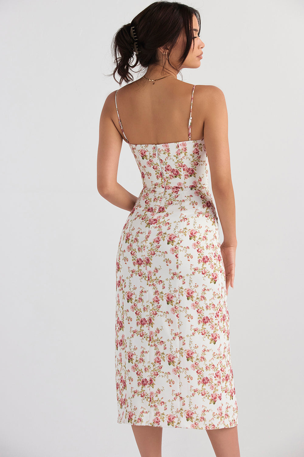 Corset imprimé midi zonnejurk