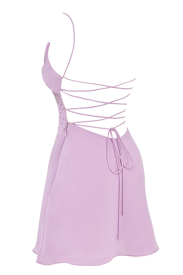 Mini-robe Mistress Rocks ornée de cristaux lilas