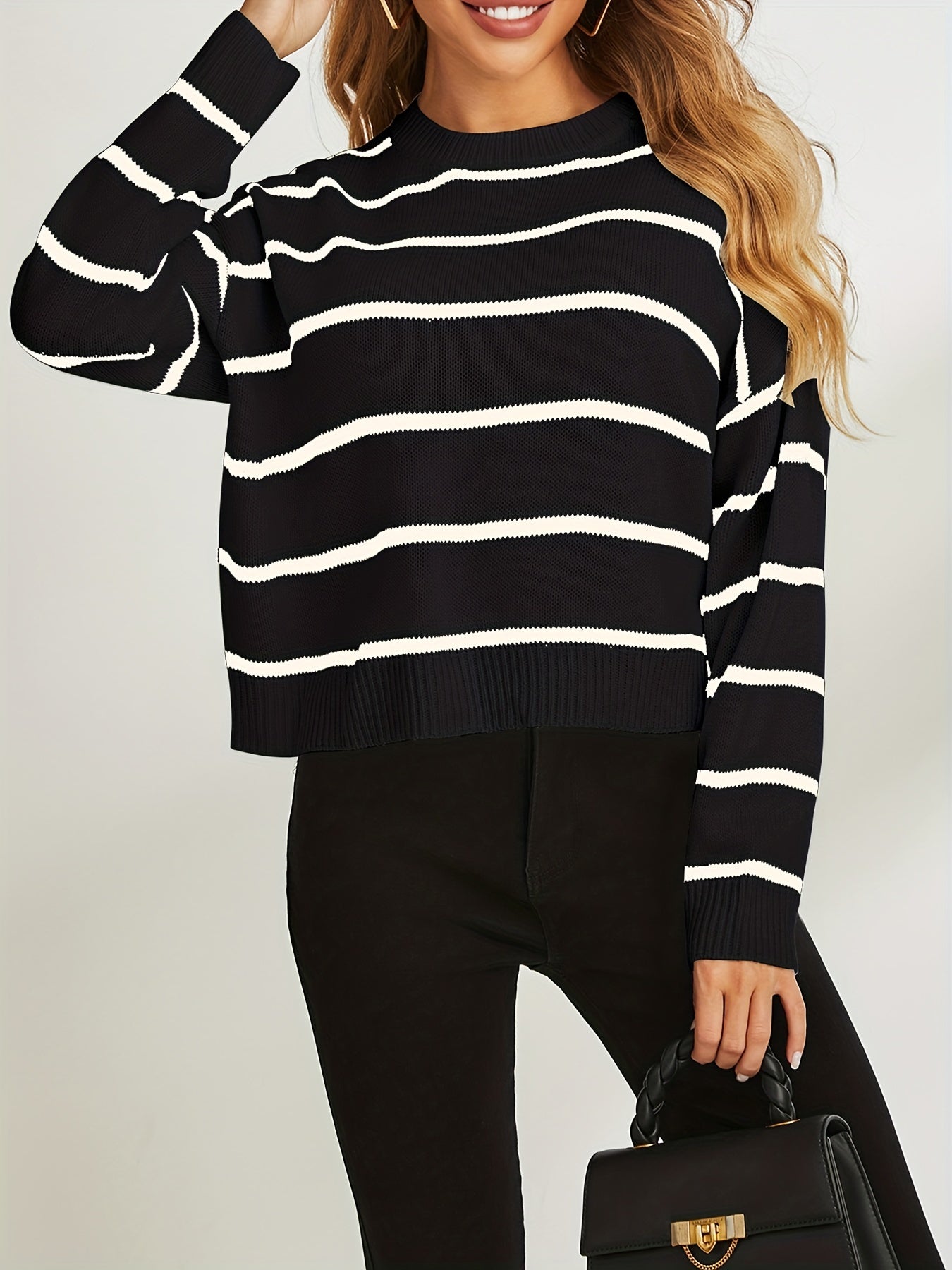 Pull en maille rayé