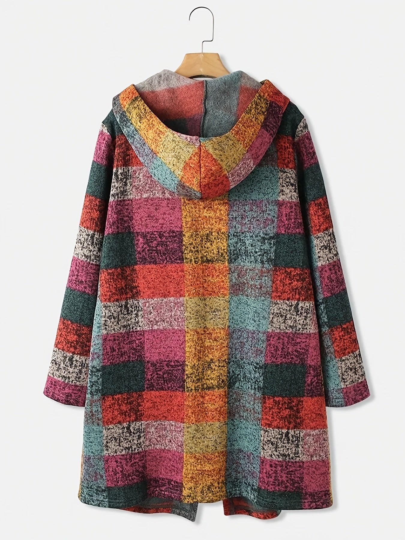 Cardigan bloc coloré avec capuche