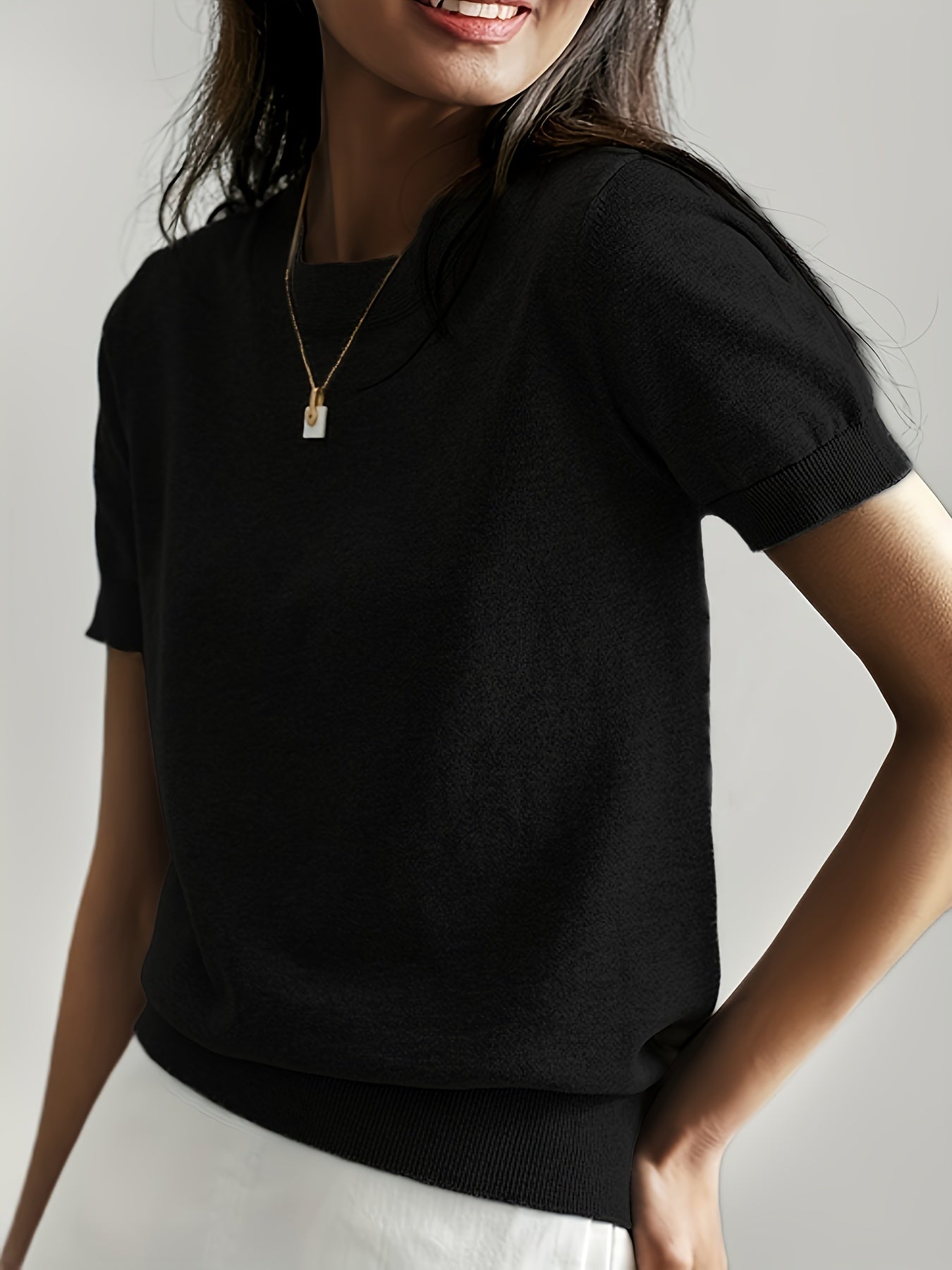 Pull décontracté à manches courtes pour le printemps et l'été