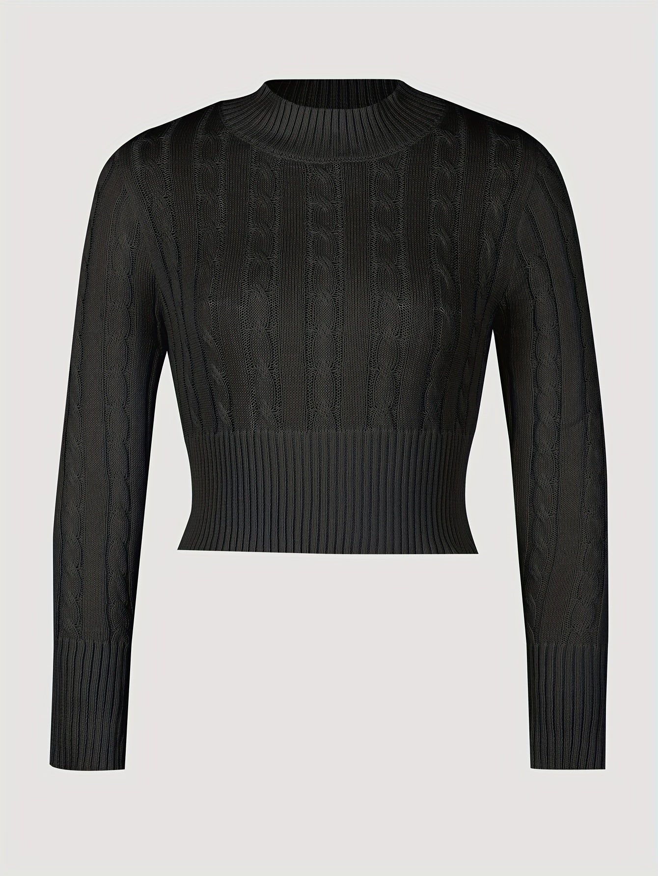 Pull court slim à motif torsadé