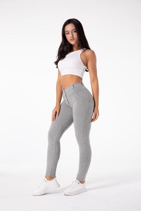 Legging moulant taille haute gris clair