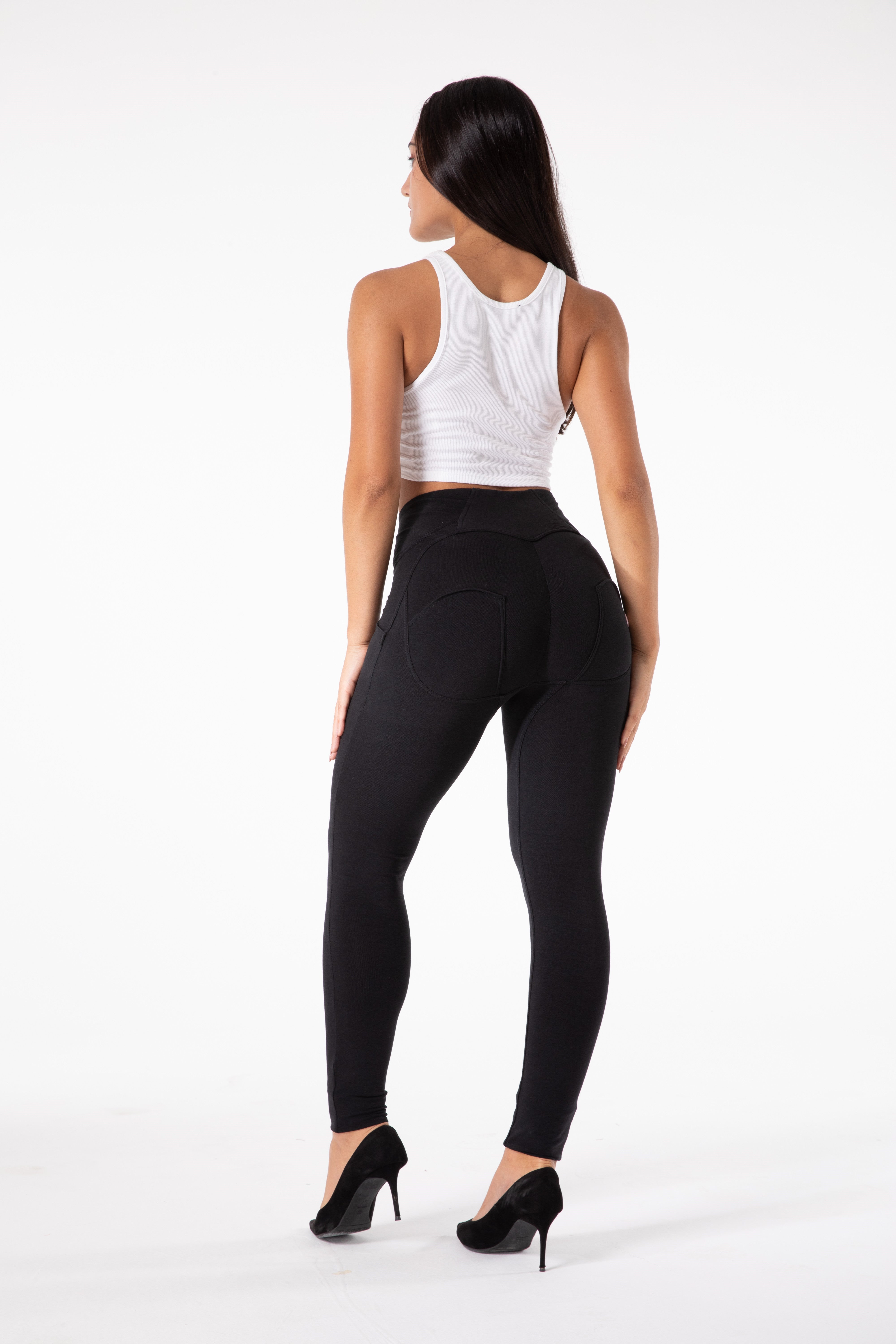 Legging noir moulant à taille haute
