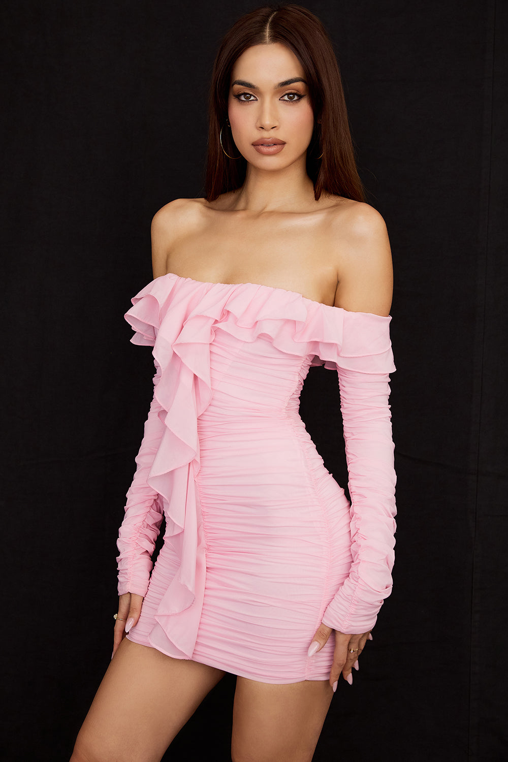 Mini-robe rose féerique en soie véritable