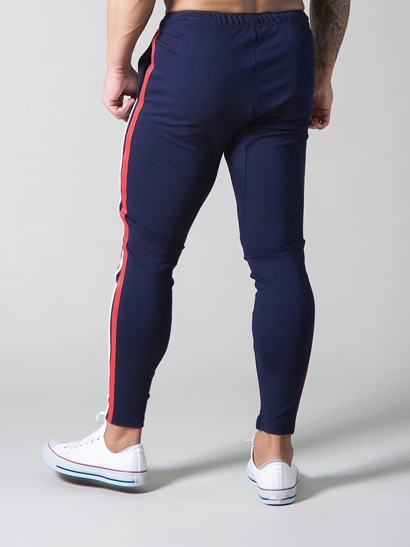 Pantalon de survàtement sportif à motif rayé