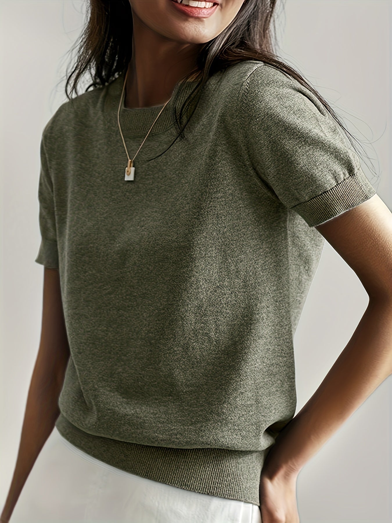 Pull décontracté à manches courtes pour le printemps et l'été