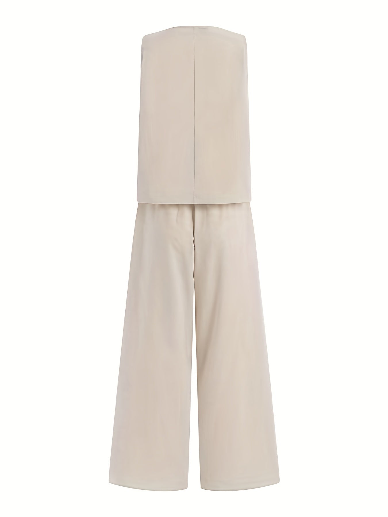 Débardeur sans manches beige et pantalon large