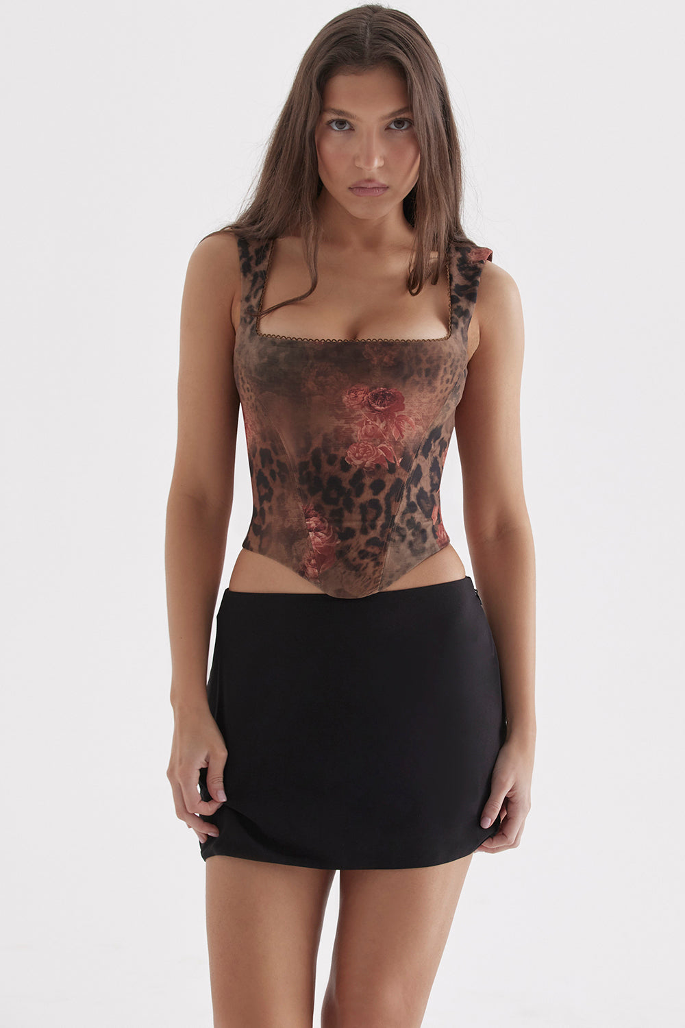Corset à motif floral