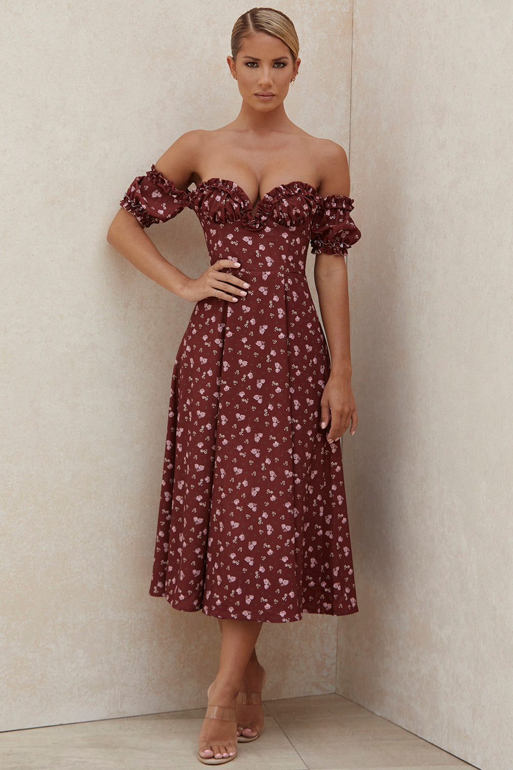 Robe d'été midi bustier fleurie