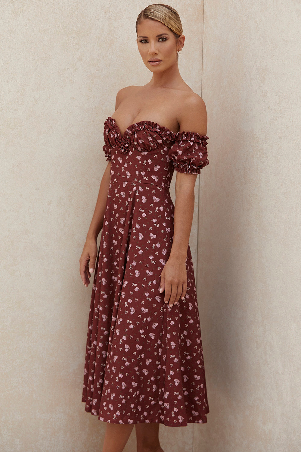 Robe d'été midi bustier fleurie